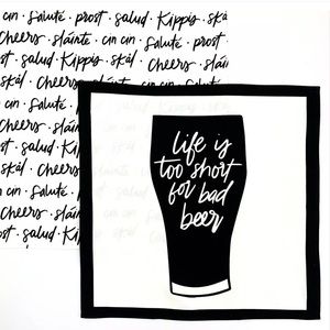 BAR TOWELS NEW 2-Pack 100% Cotton Cheers Beer Fun